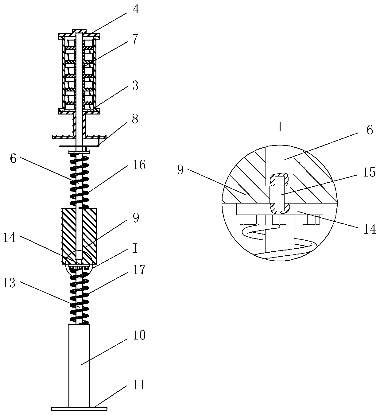 Adjustable drill string axial-torsional coupling vibration suppression device