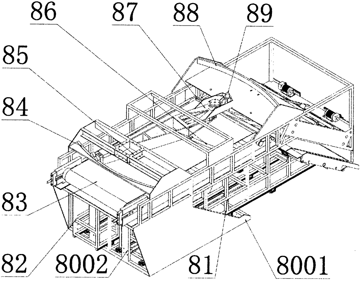 Continuous automatic truck loading and stacking system for material packages
