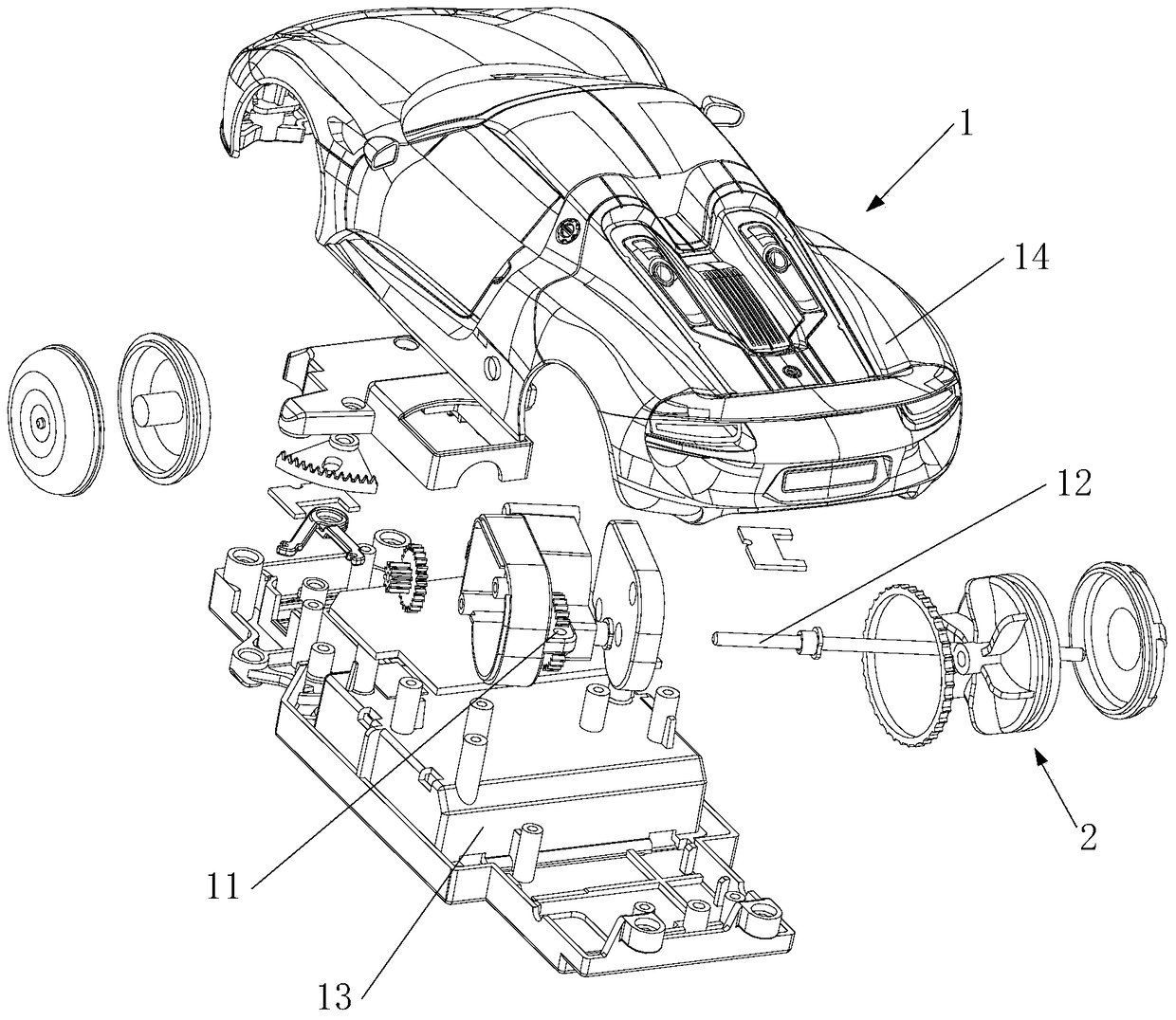 An amphibious toy car