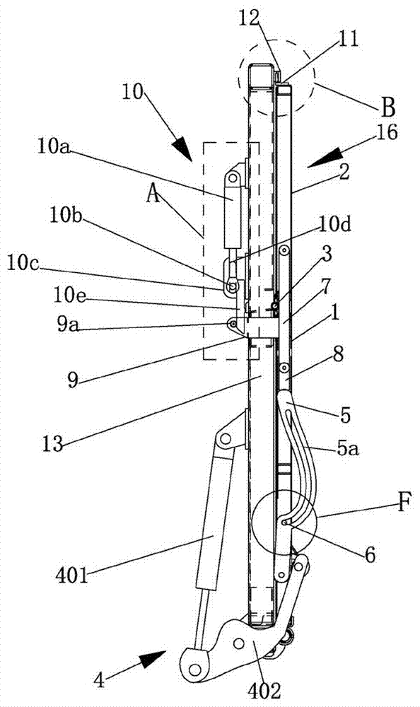 Opening and closing device of feed inlet of garbage container