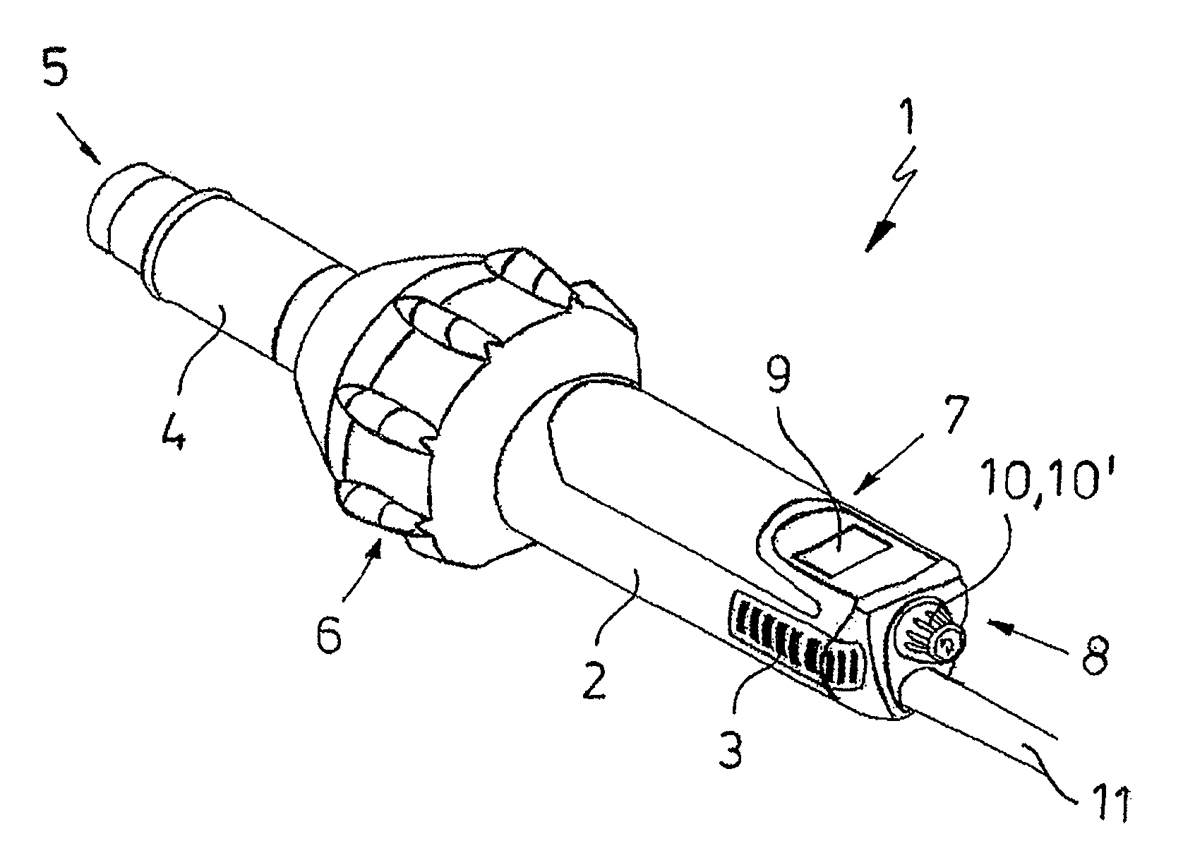 Hand-held hot air device with a digital operating device with a universal operating element