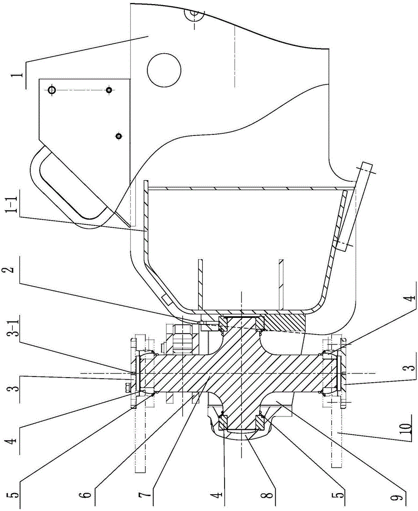 Road roller frame hinge structure