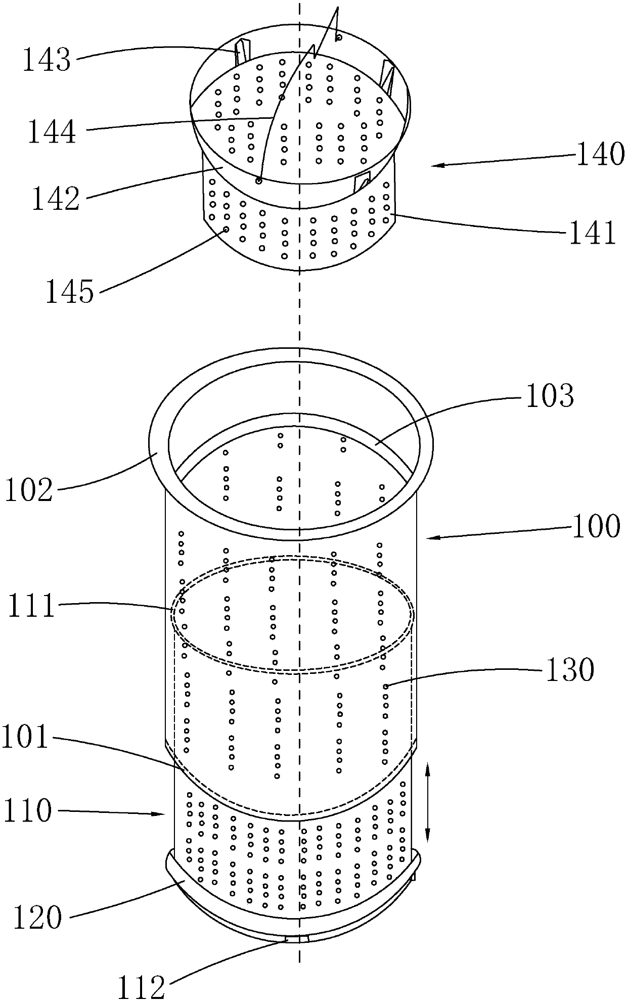 Filtering net device of heat preservation cup