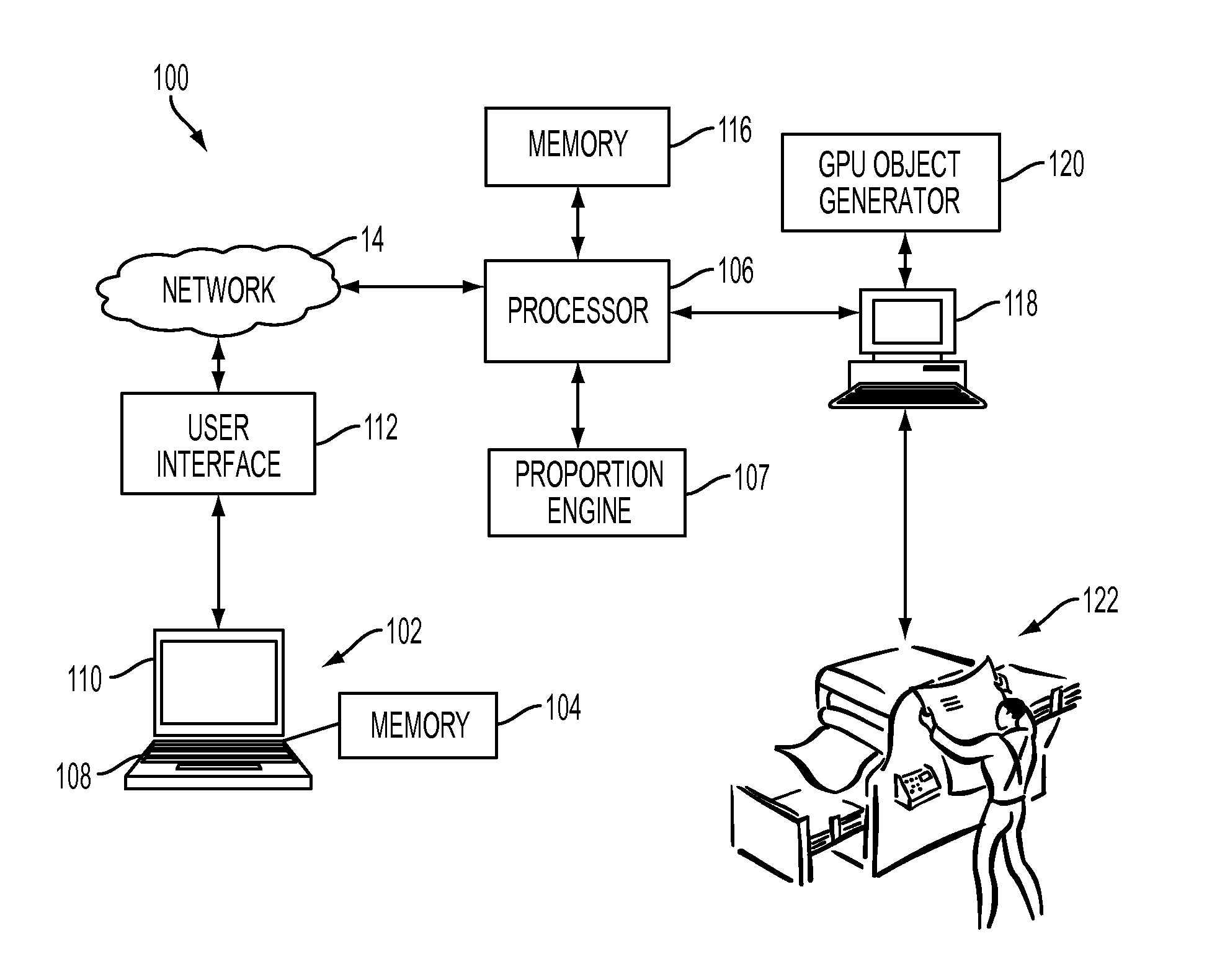 Visual indication of document size in a virtual rendering