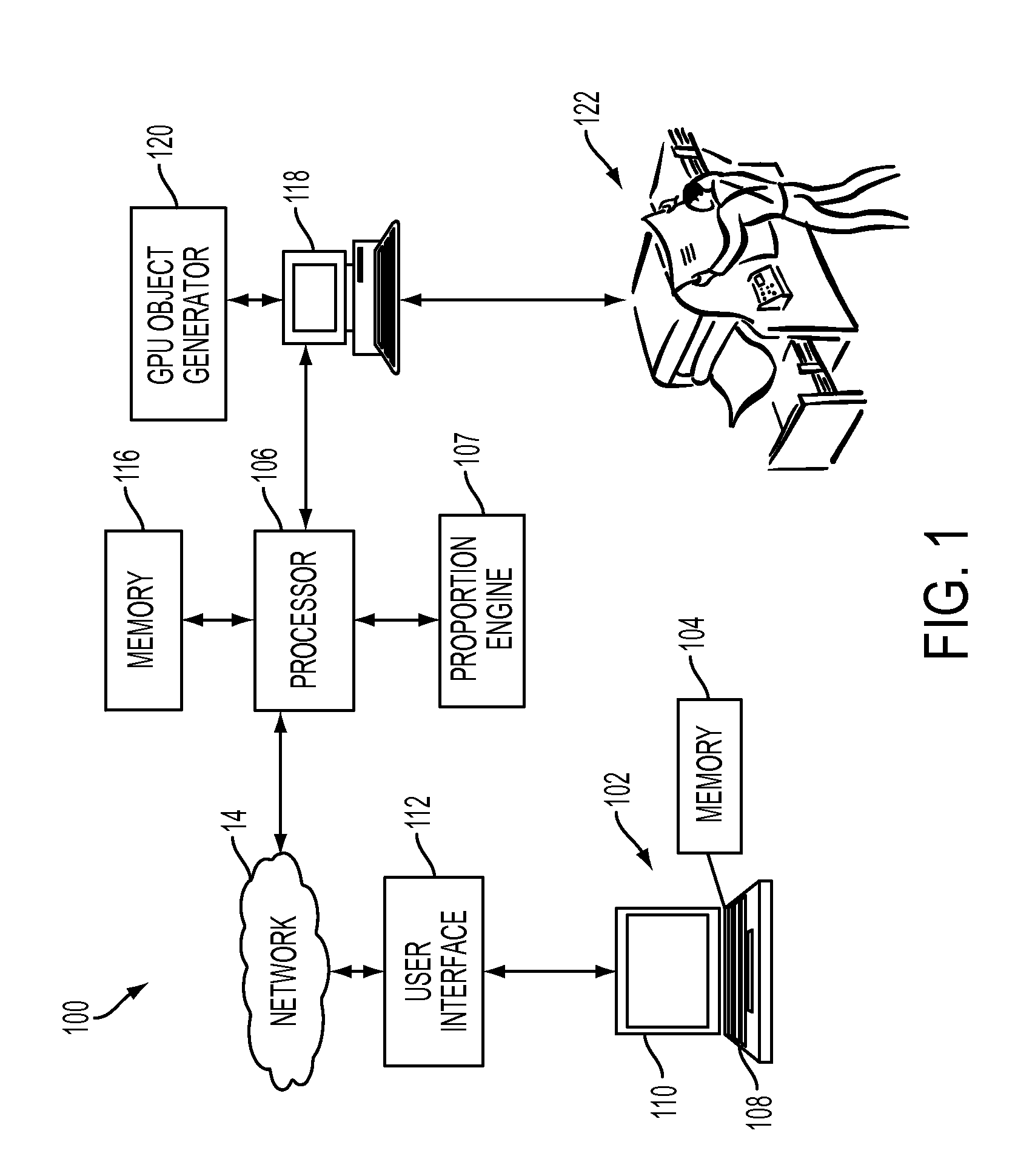 Visual indication of document size in a virtual rendering