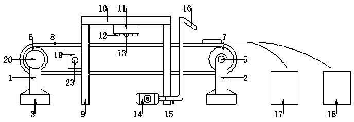 Sorting system through infrared light