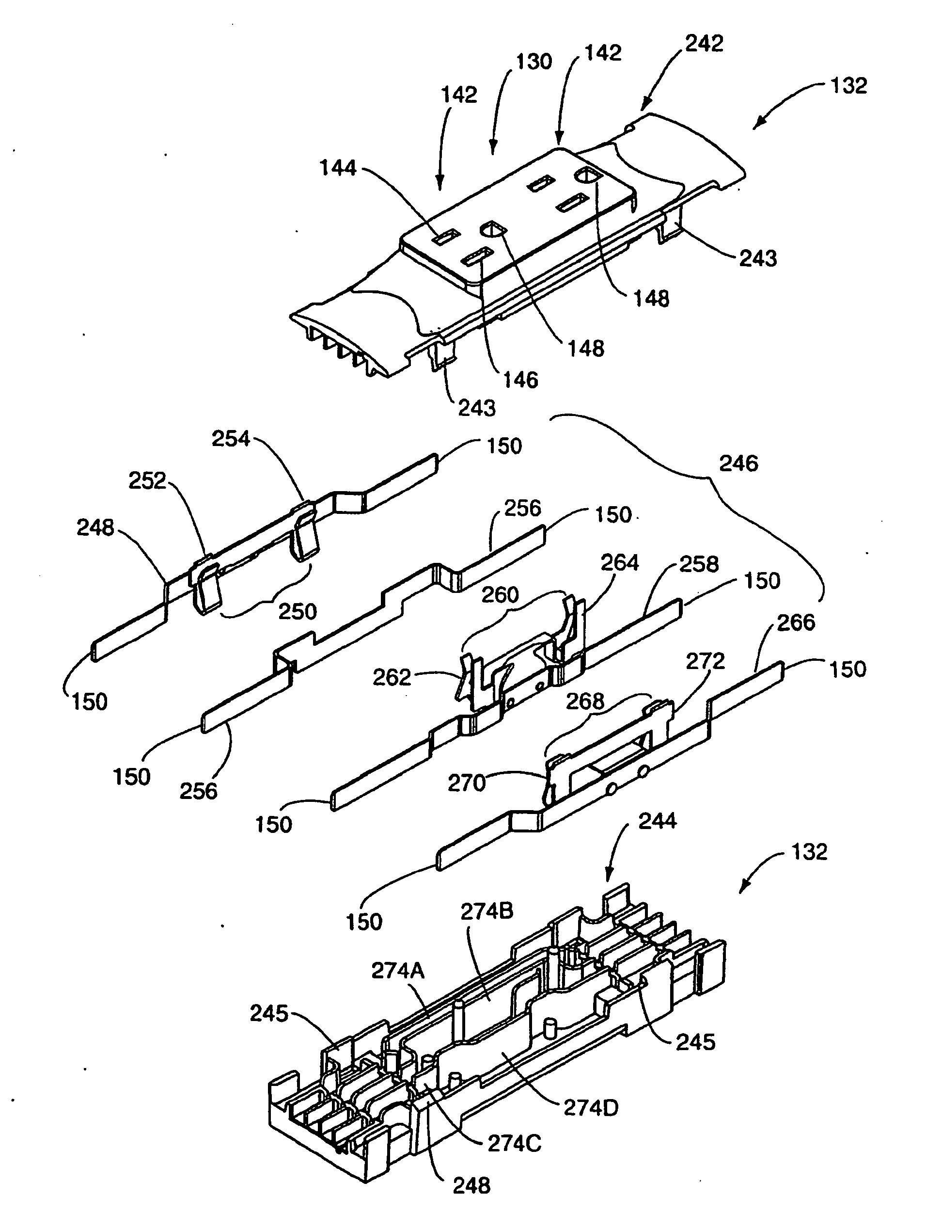 Modular electrical system including back-to-back receptacle configurations and capable of providing four wire circuitry