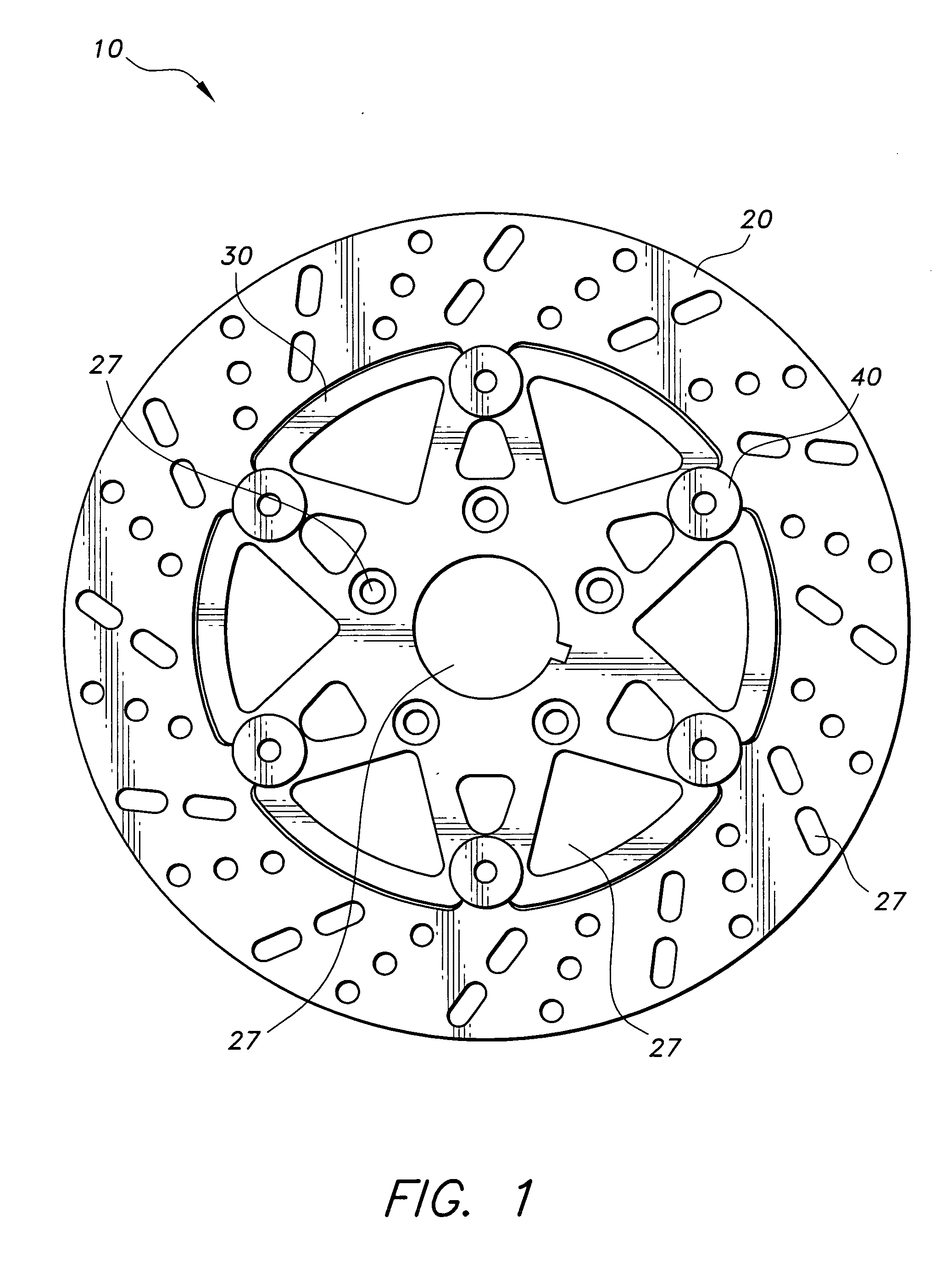 Floating brake rotor assembly with non-load bearing pins