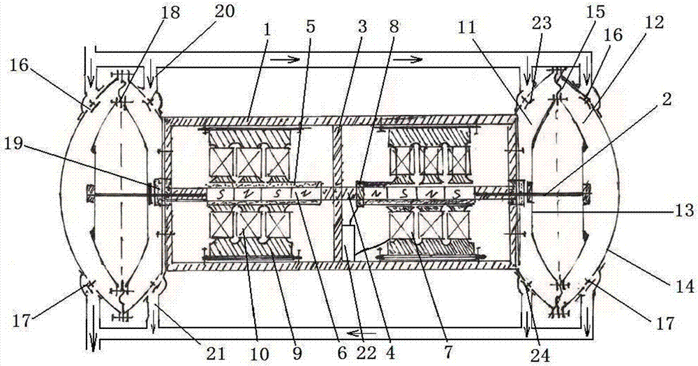 Opposed permanent magnet electromagnetic air pump