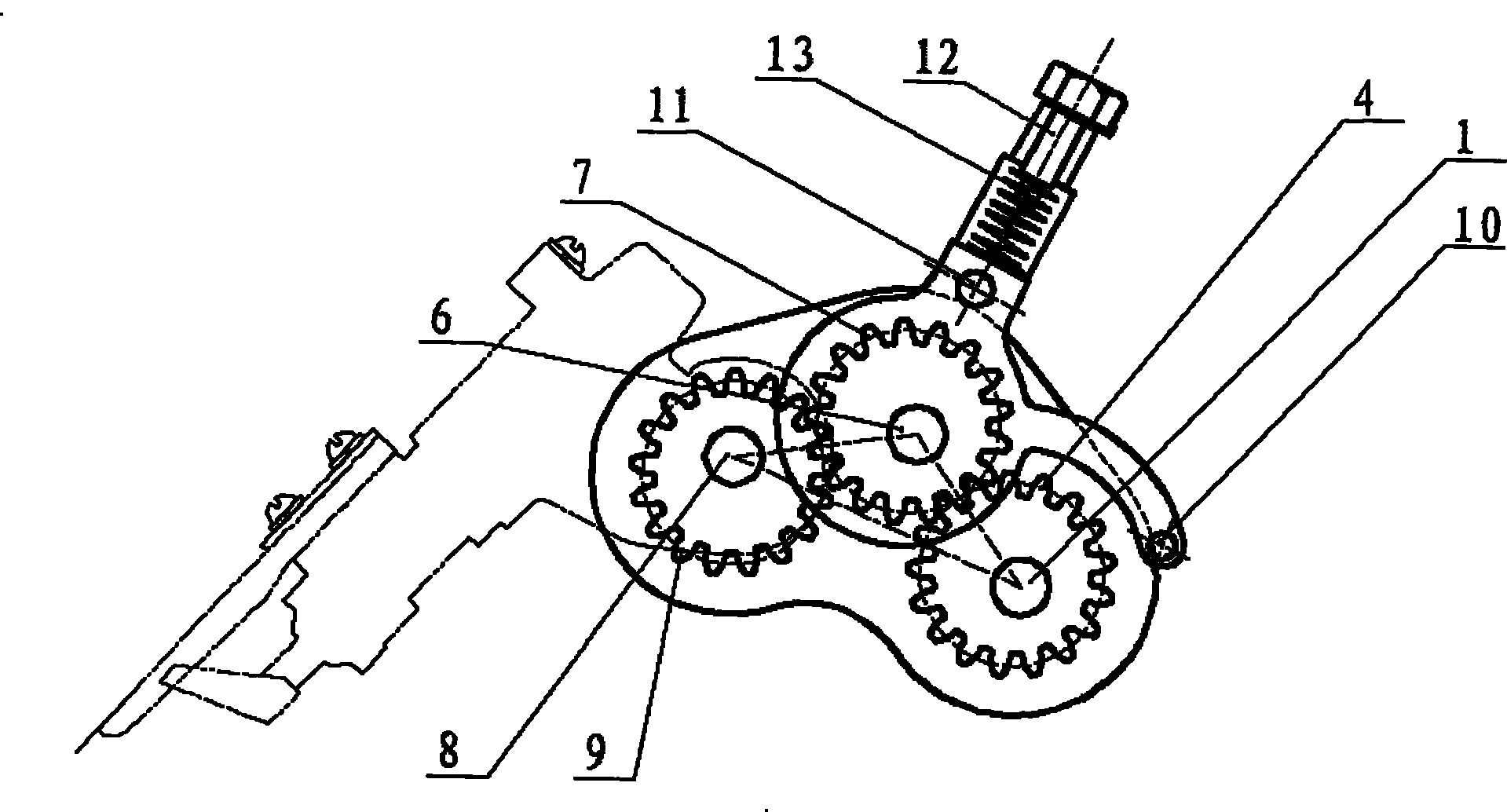 Pitch-play-removing elliptic gear transmission system separately inserting mechanism