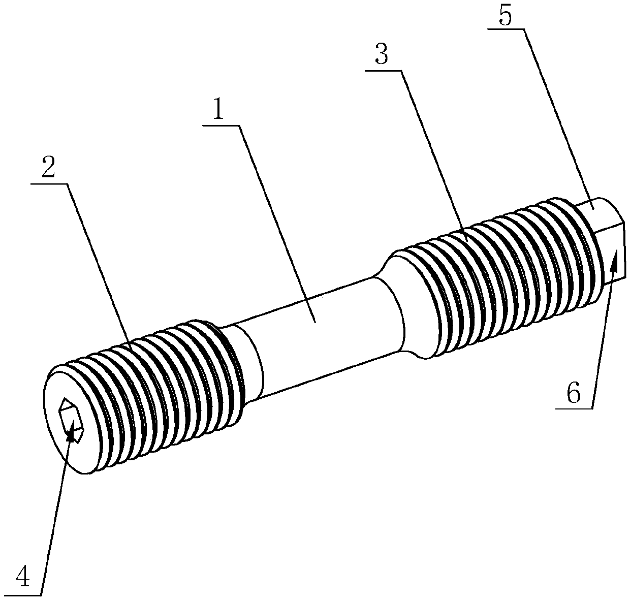 Double-end stud and preparation technology thereof