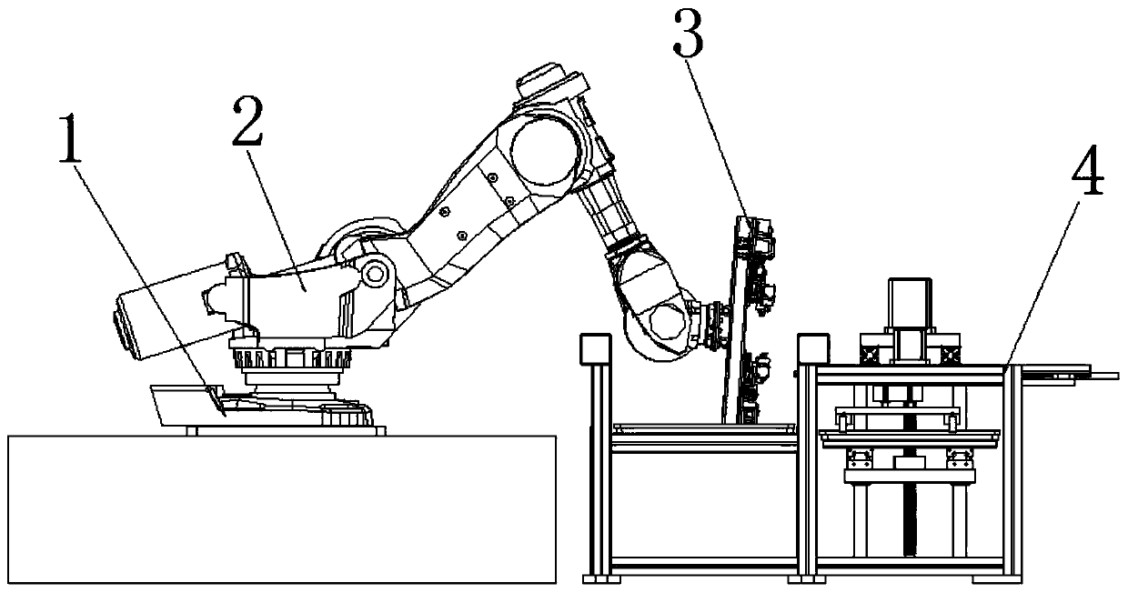 Industrial robot with automatic feeding and discharging functions