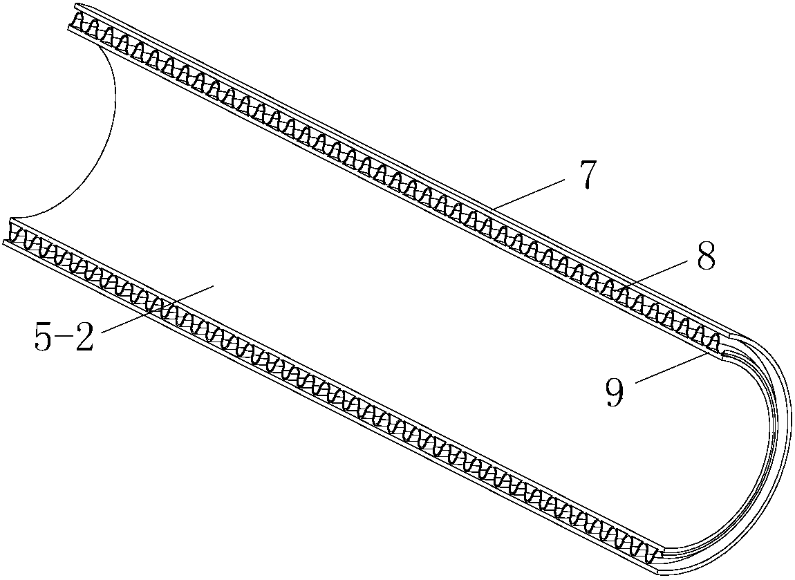 Ground gas extraction well drillingwell bore structure provided with flexible production casing pipe