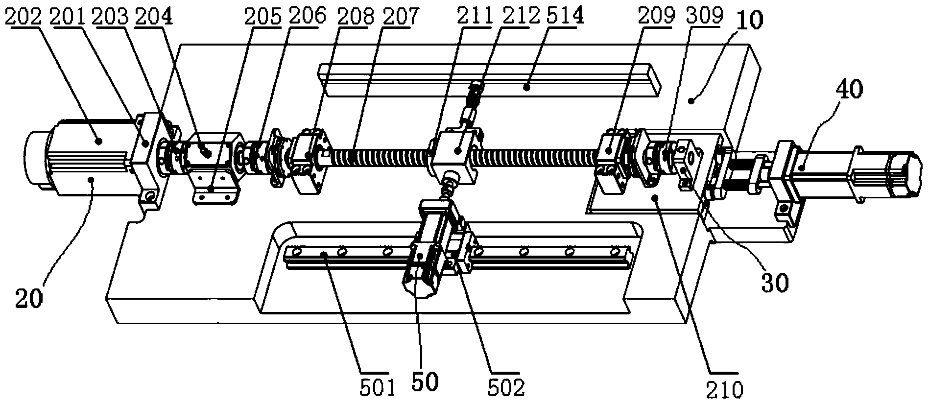 Comprehensive measuring device of static and dynamic rigidity of ball screw