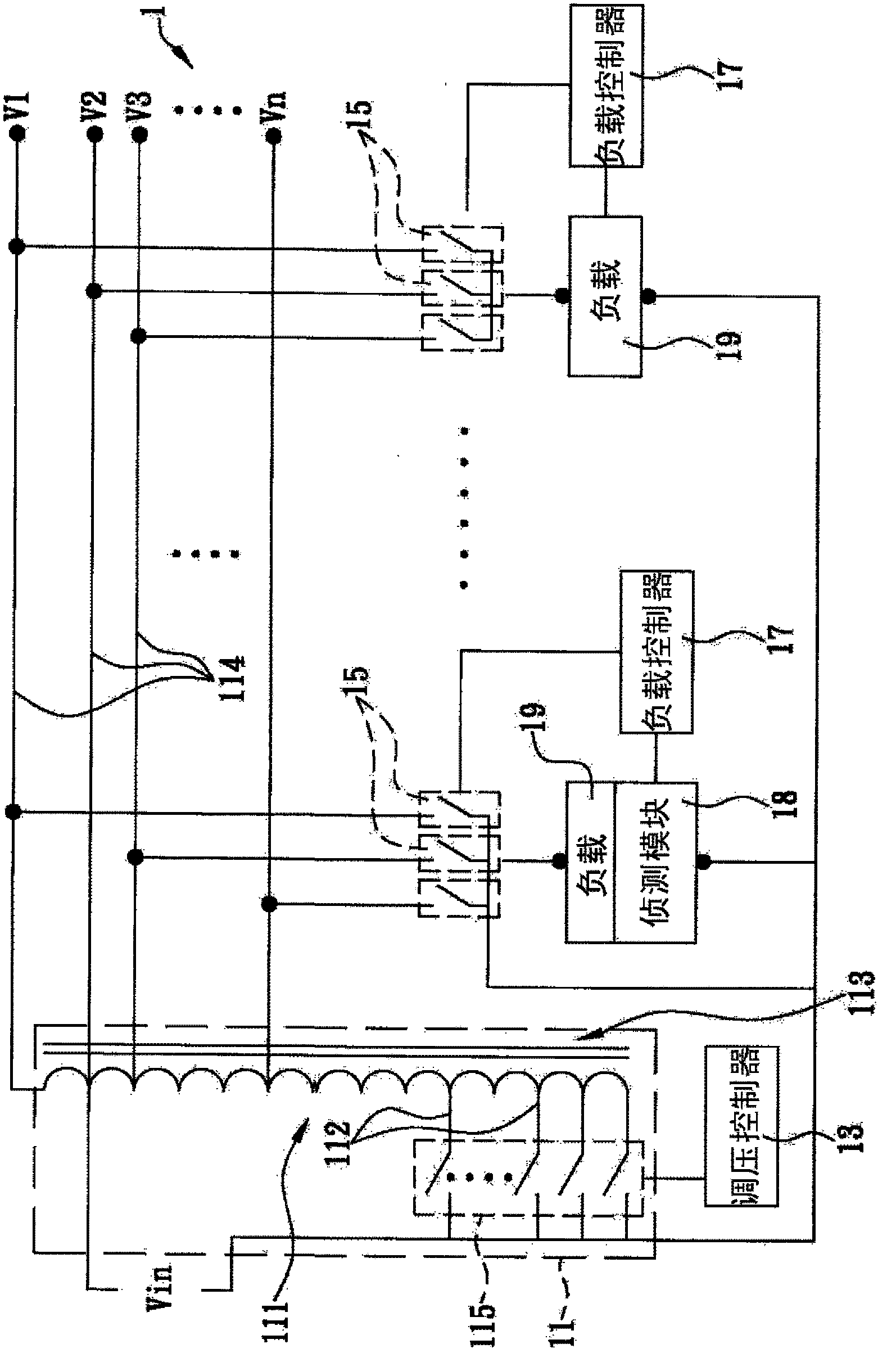 Electricity-saving system capable of selecting and stably outputting voltage