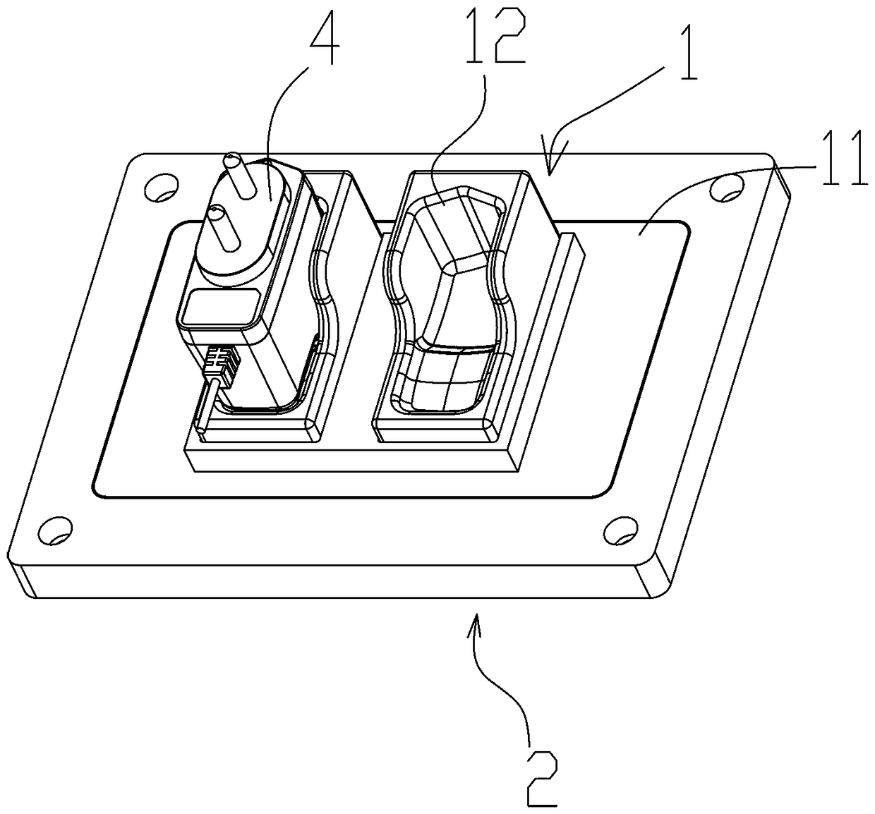 Rapid changeover method for laser carving of pattern on surface of power supply and rapid changeover jig