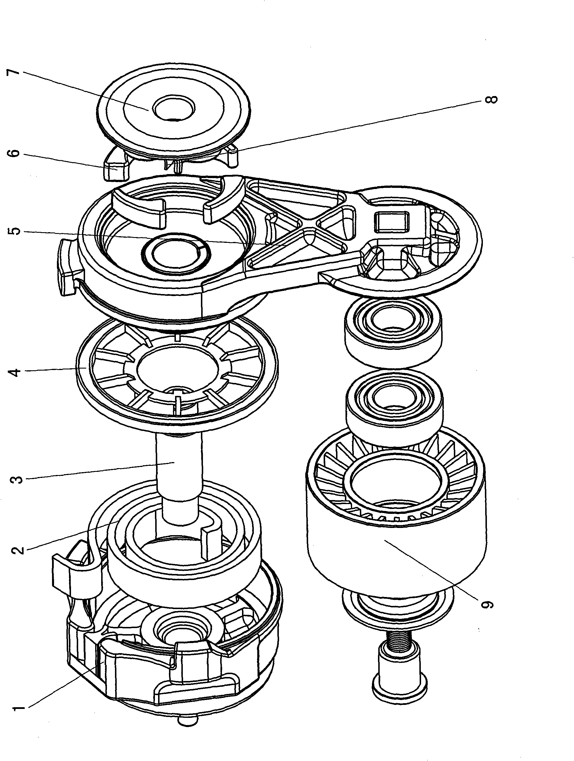 Belt tensioning device of vehicle engine