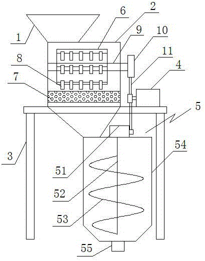Waste glass bottle breaking and uncovering device