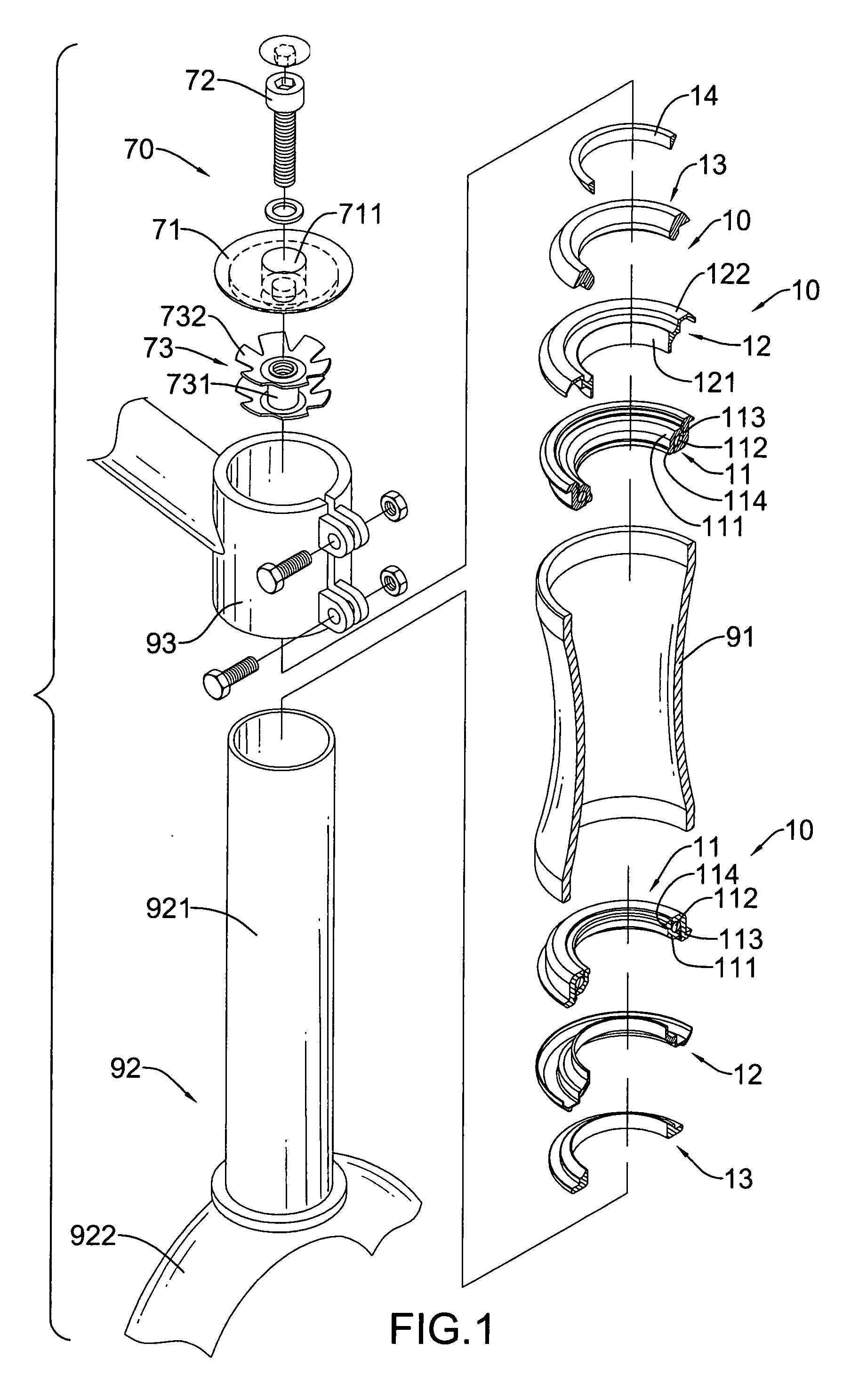Bearing assembly for a steering apparatus of a bicycle