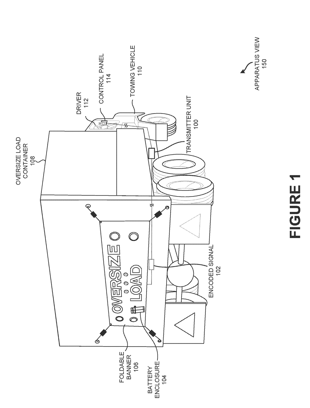 Method and apparatus of a foldable-reinstallable wireless warning system for transporting oversize loads