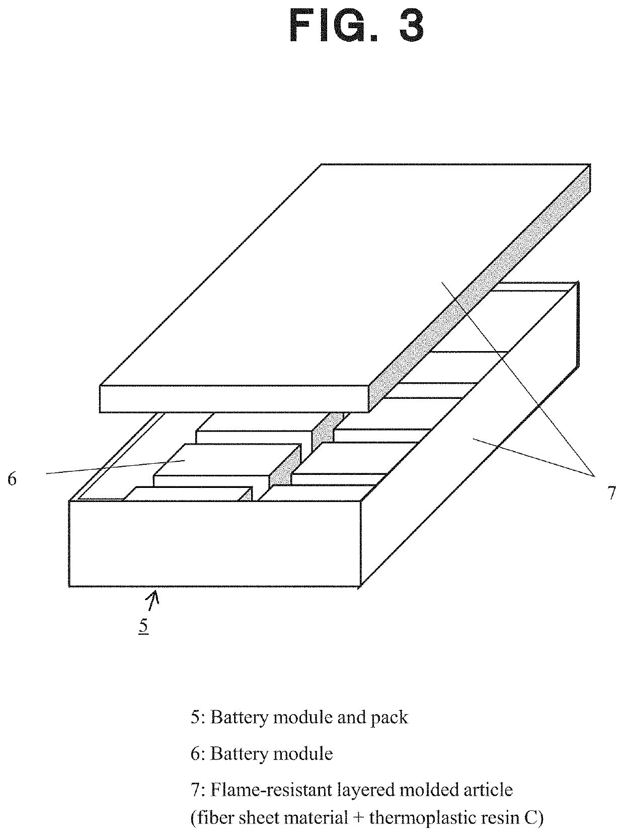 Flame-resistant layered molded article