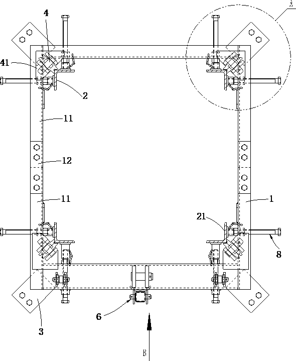 Climbing device for internal climbing tower crane