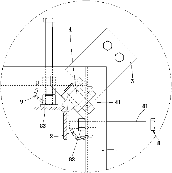 Climbing device for internal climbing tower crane