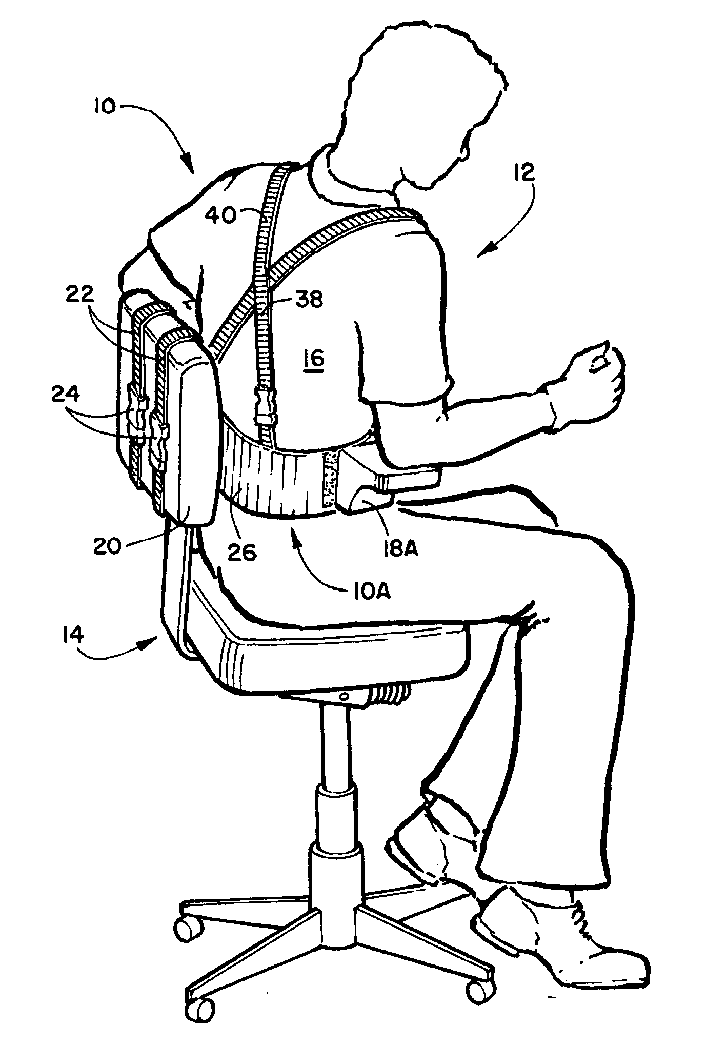 Chair mounted back support system