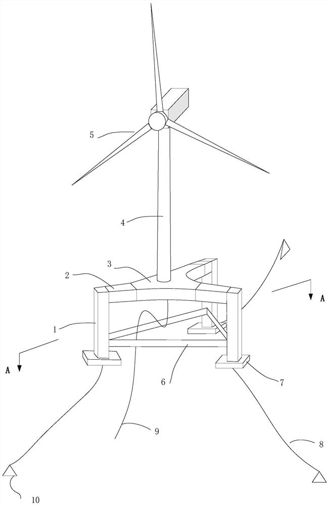 Semi-submersible wind power generation foundation platform and mounting method thereof