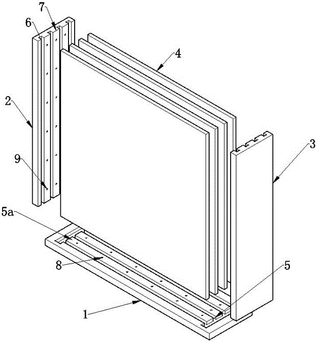 Vertical formwork production method for concrete ribbed flat plate