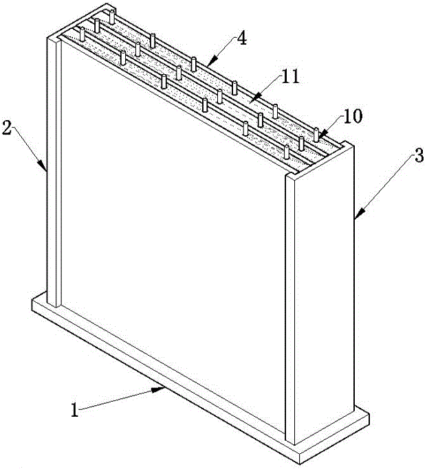 Vertical formwork production method for concrete ribbed flat plate