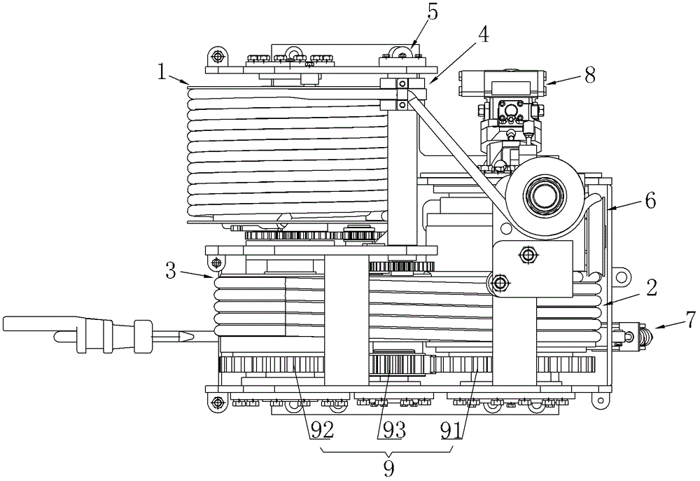 A multi-drum constant speed and constant tension hydraulic winch