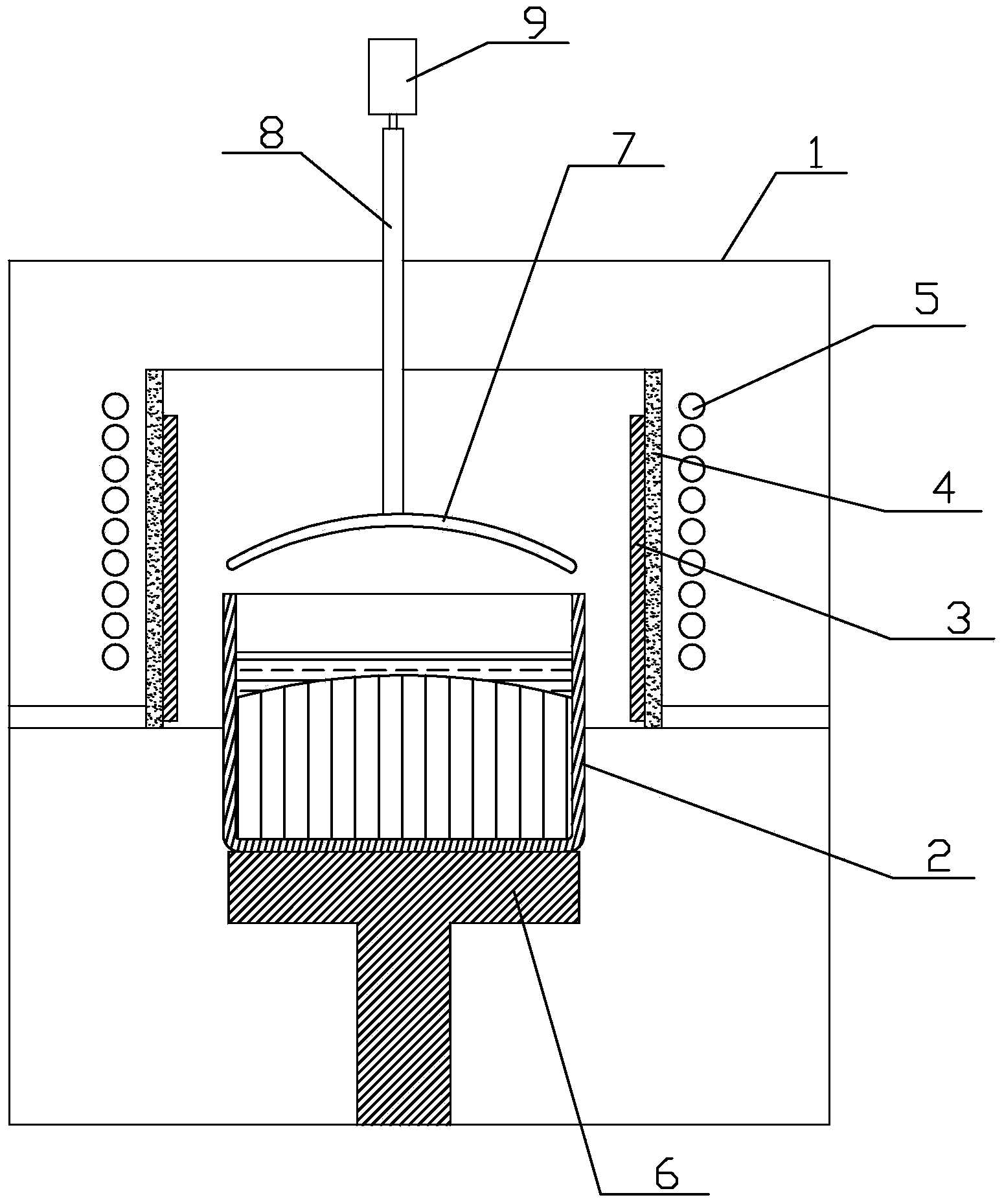 Polycrystalline silicon directional solidifying method and device capable of improving impurity removal effect