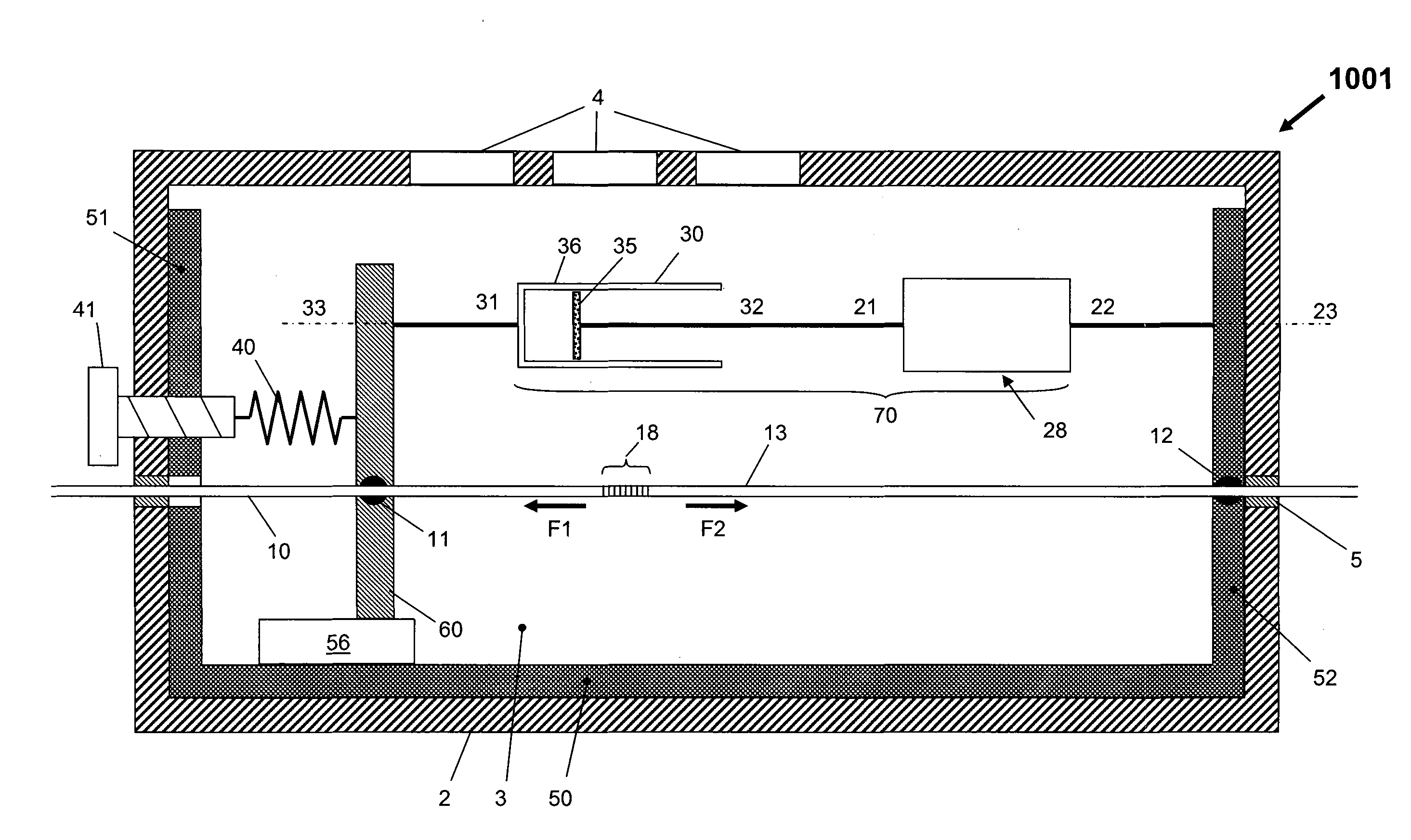 Sensor For Detecting Pressure Waves In A Fluid, Provided With Static Pressure Compensation