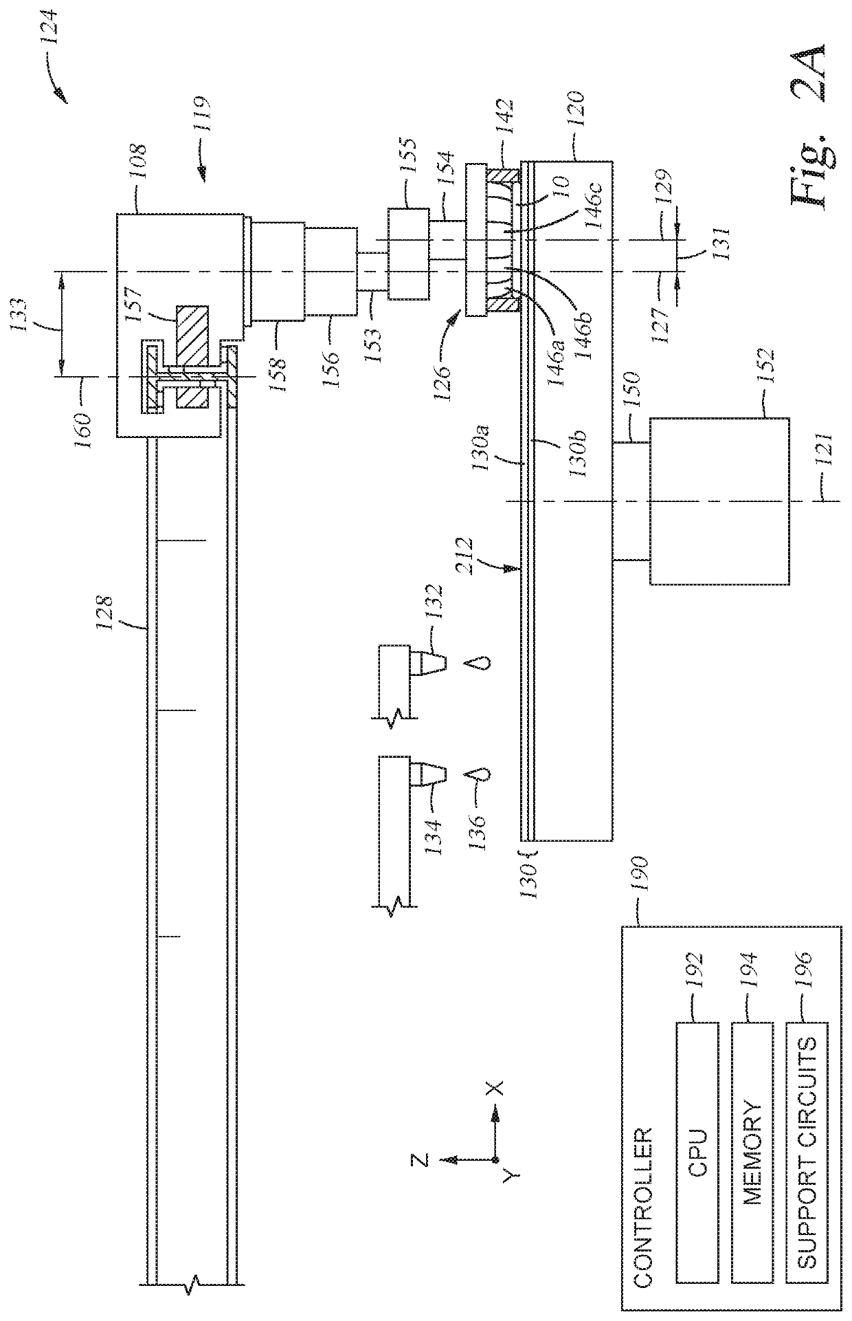 Offset head-spindle for chemical mechanical polishing