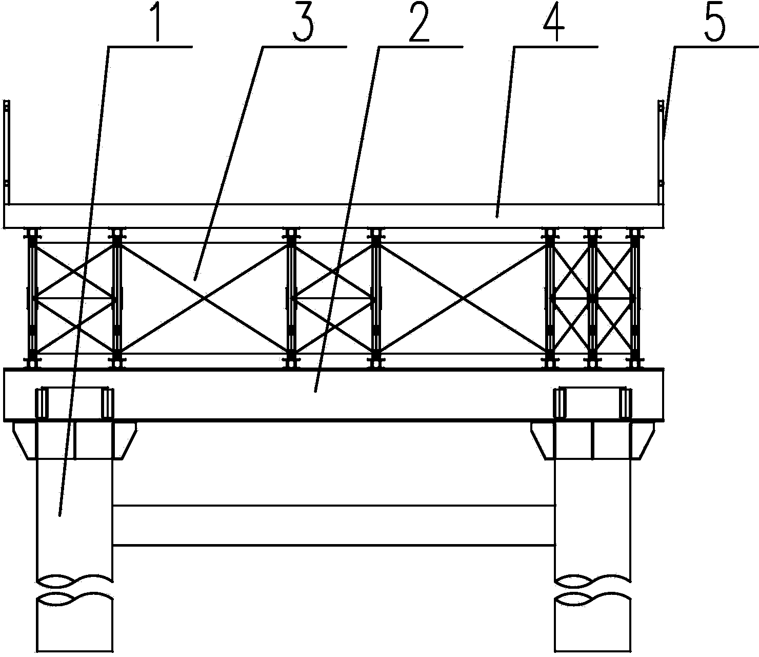 Temporary steel trestle constructing method and trestle