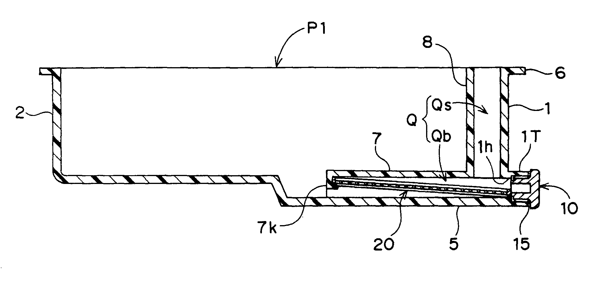 Oil pan with built-in filtering element