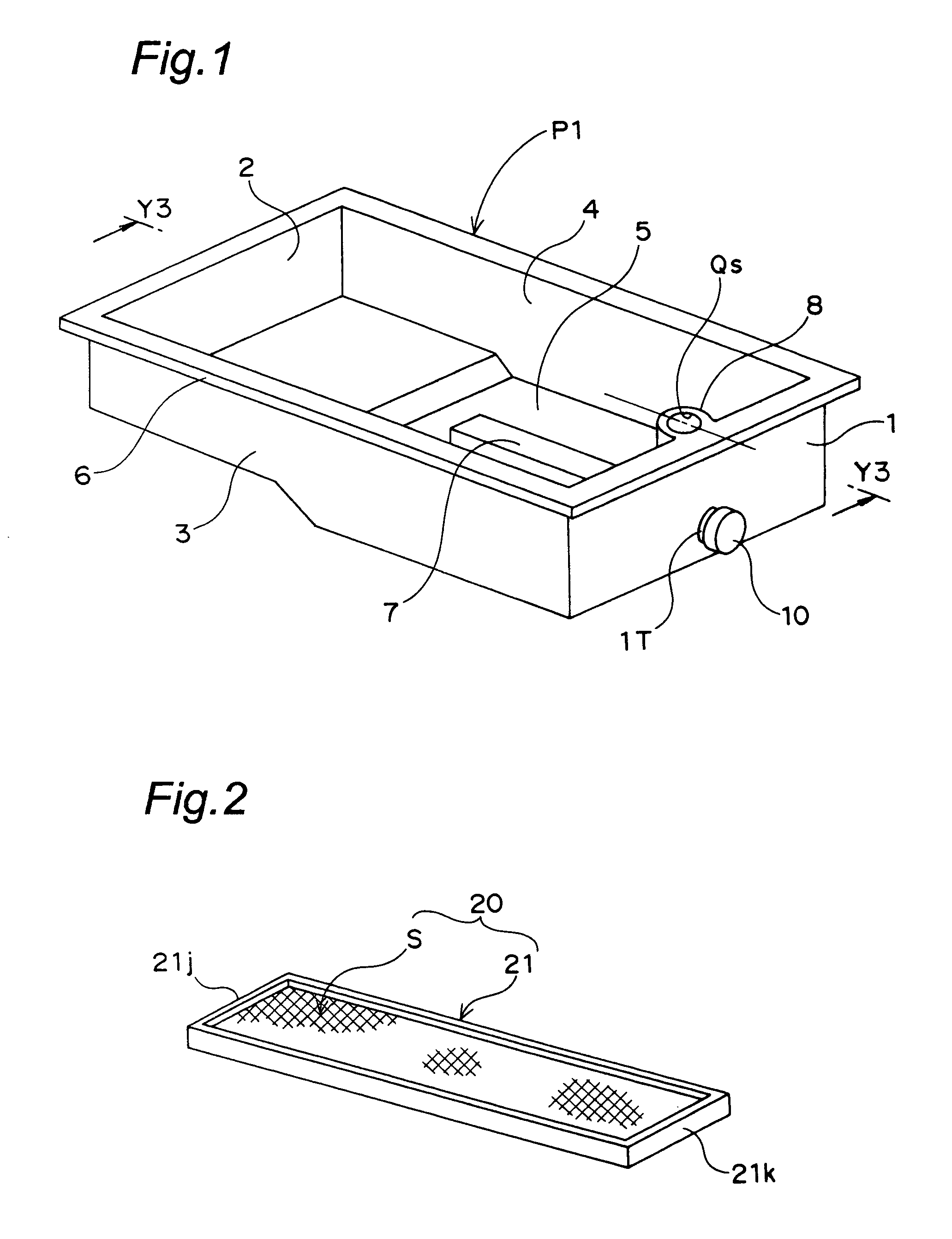 Oil pan with built-in filtering element