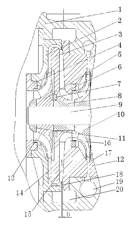 Novel interstage air supplementing device of multi-stage compression centrifugal type refrigeration compressor