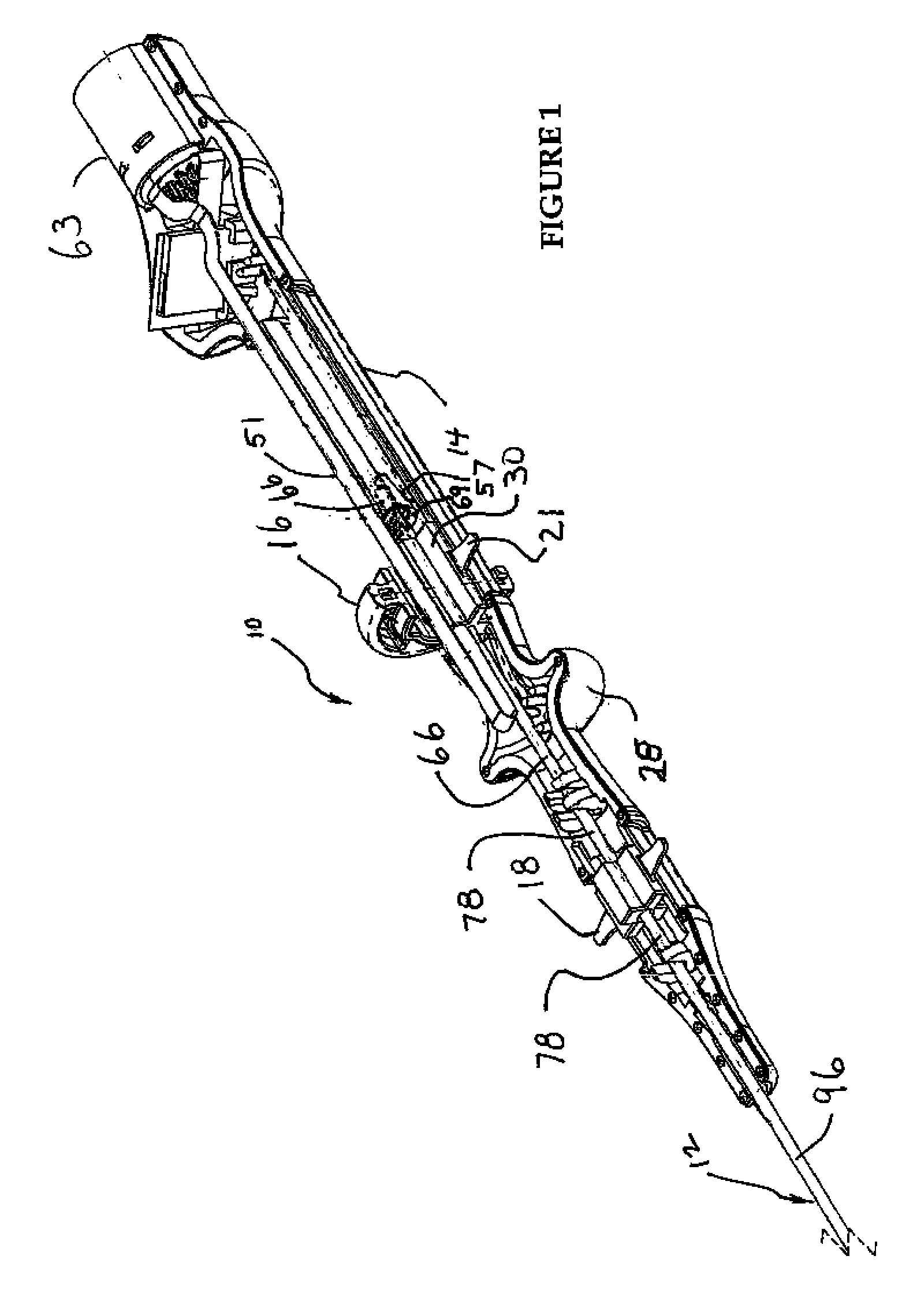 RF ablation device with jam-preventing electrical coupling member