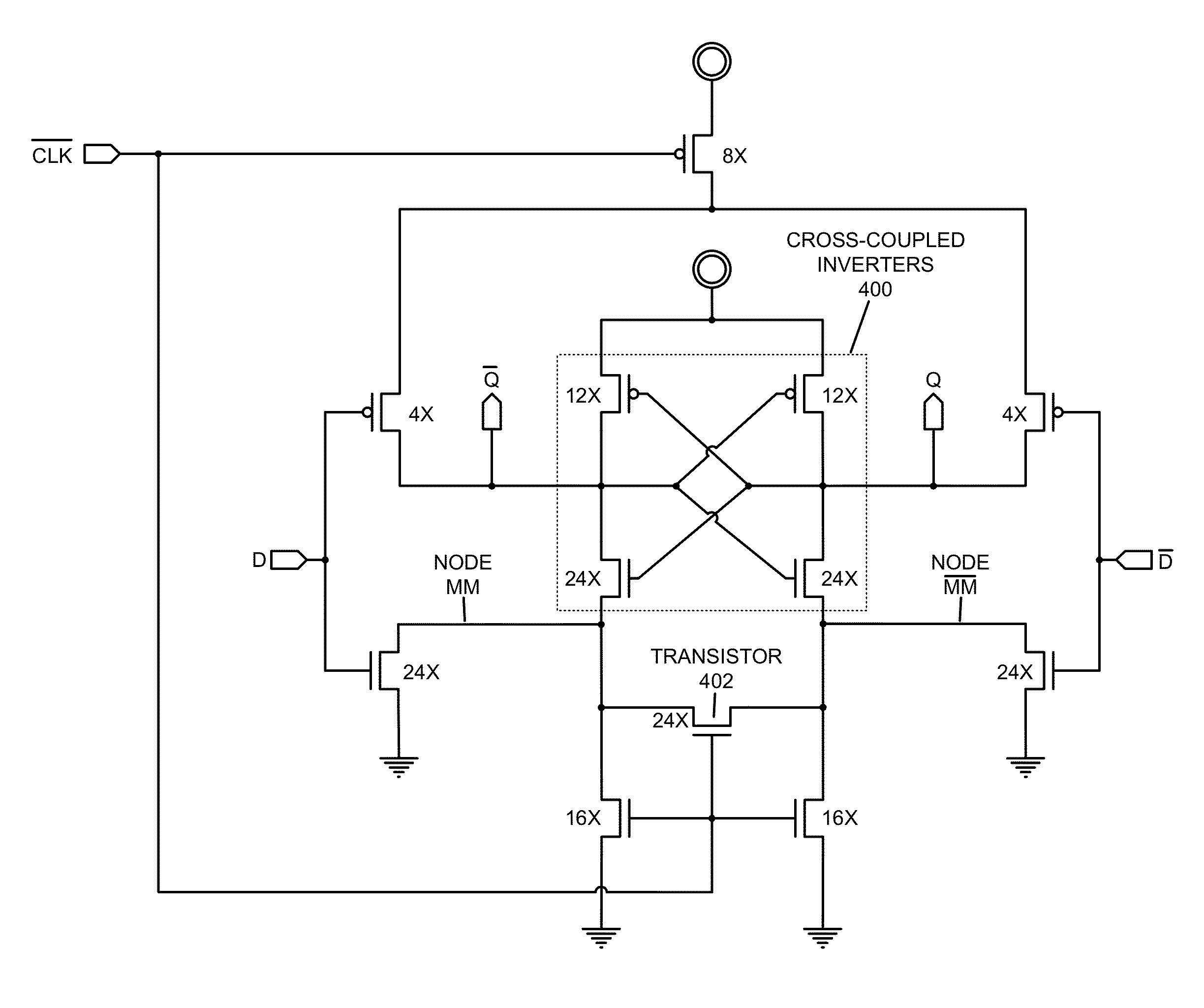 Synchronizer latch circuit that facilitates resolving metastability