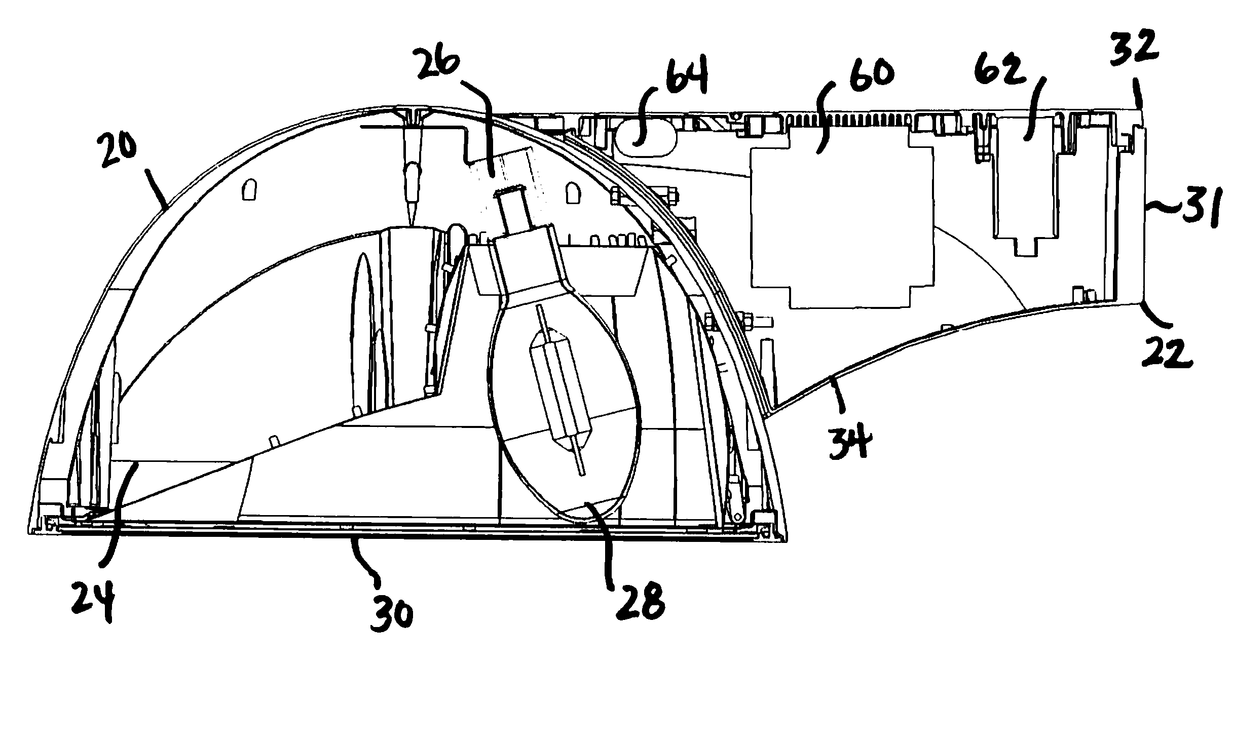 Remote ballast housing with airflow channel