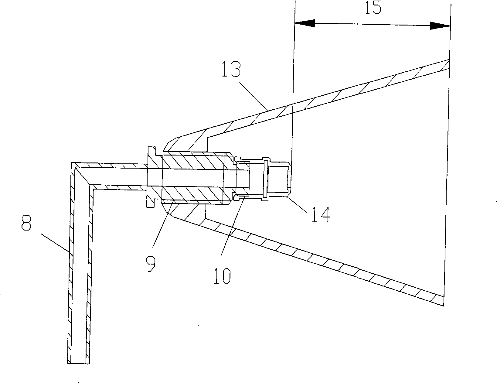 V -type cone flame holder for rotor engine