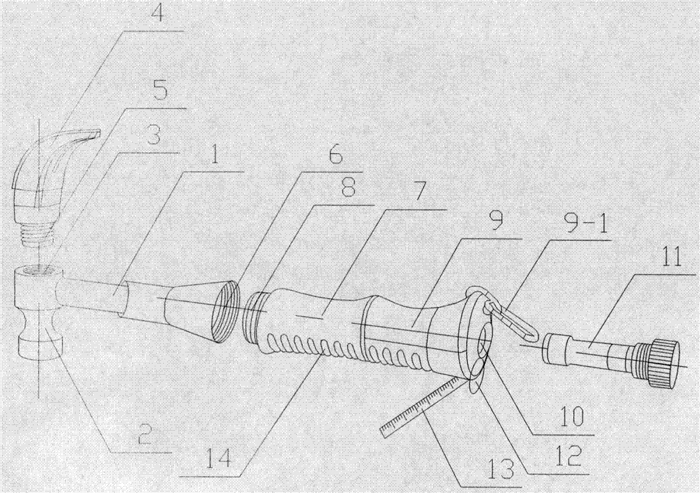 Extension-type hammer with illuminating device