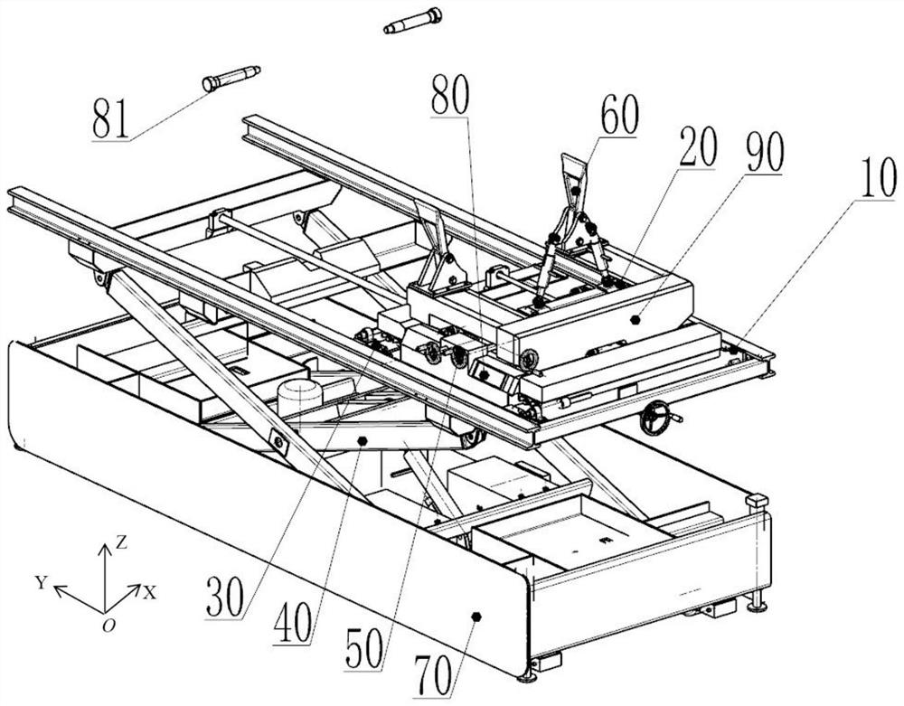 Multi-dimensional attitude adjustment platform for aircraft ground loading and maintenance