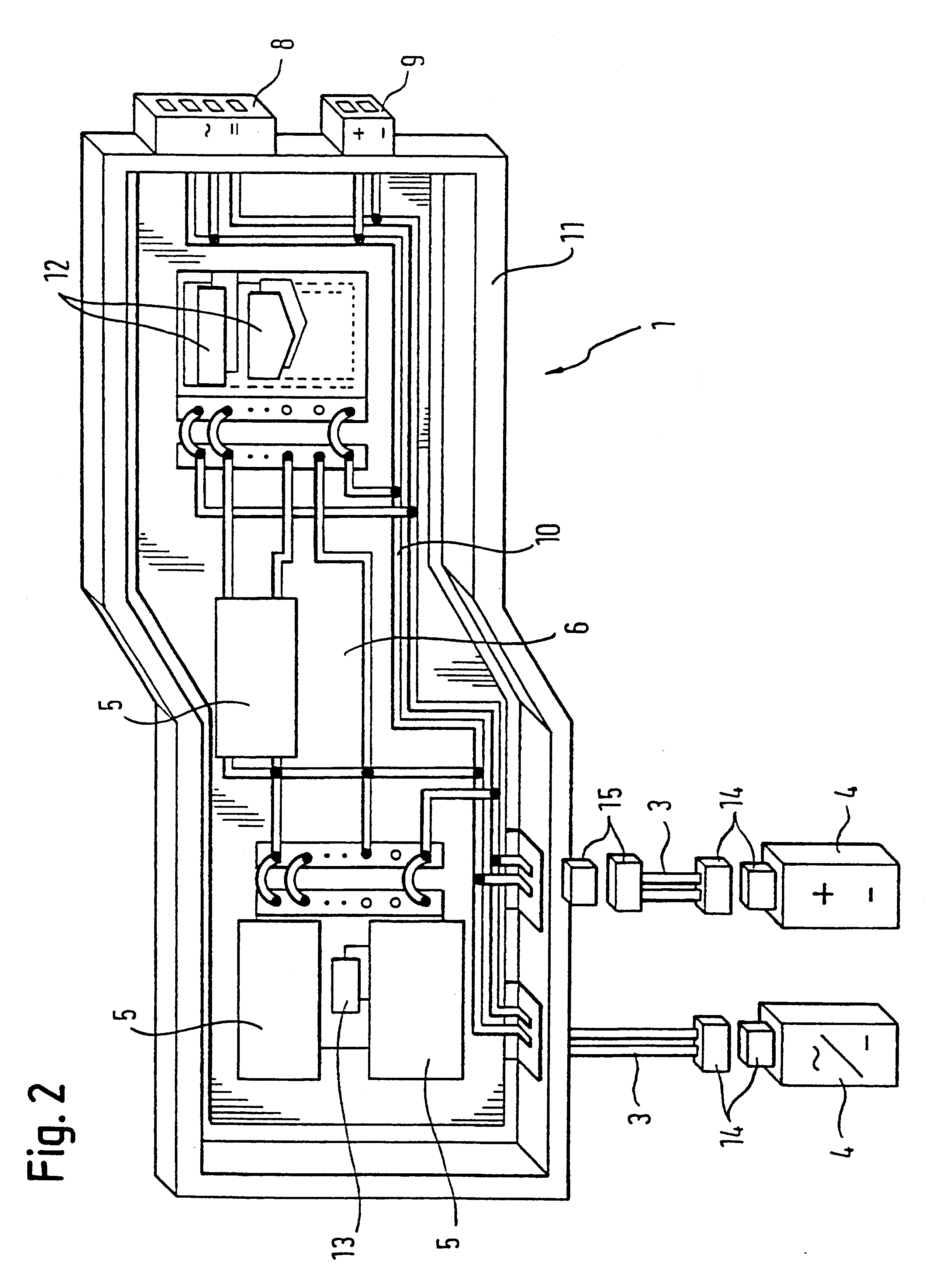 Electrical wiring system for the drive unit in vehicles
