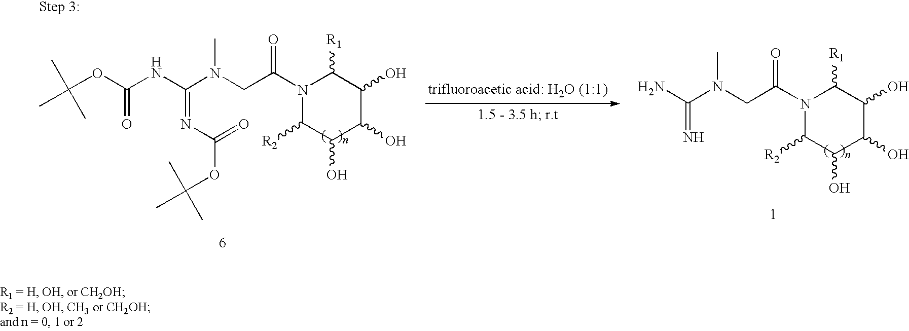 Preparations containing creatine and imino sugars