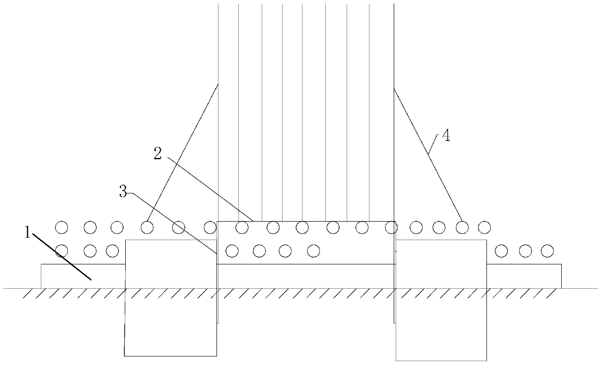 Bearing platform construction process method within prefabricated vertical column range