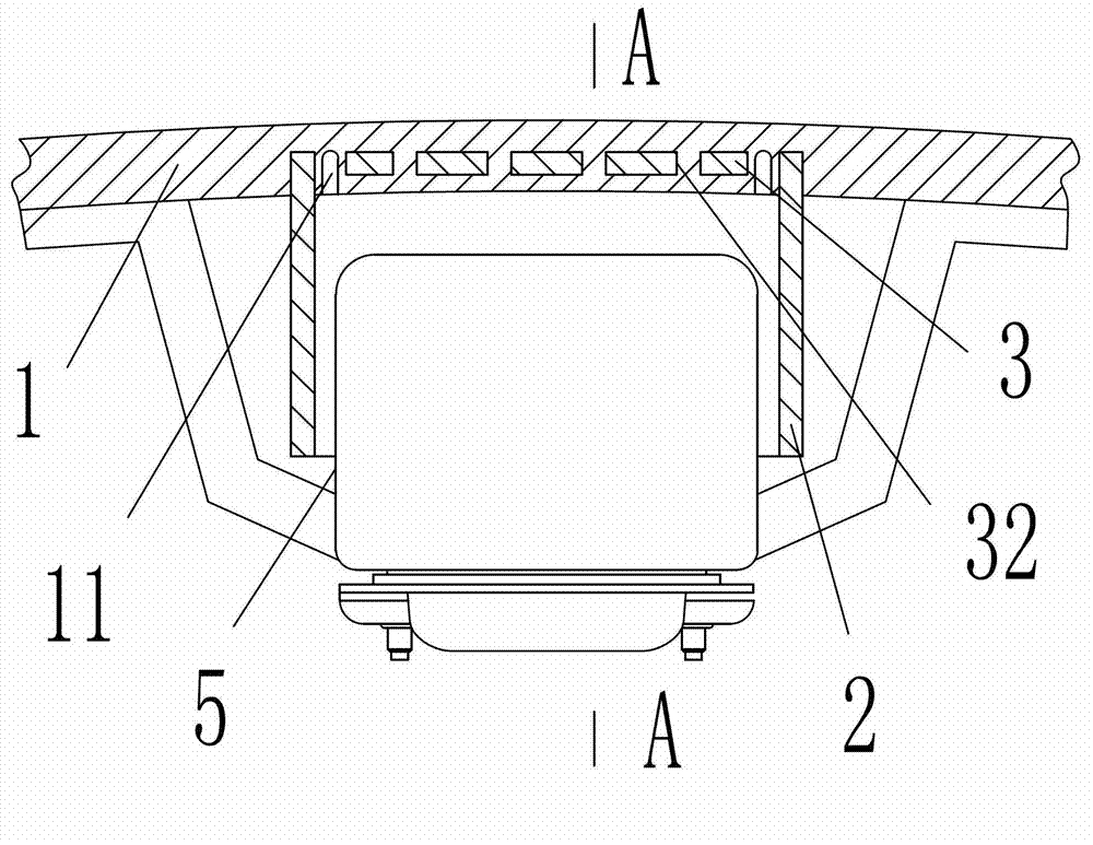 Connection structure for safe air bag frame