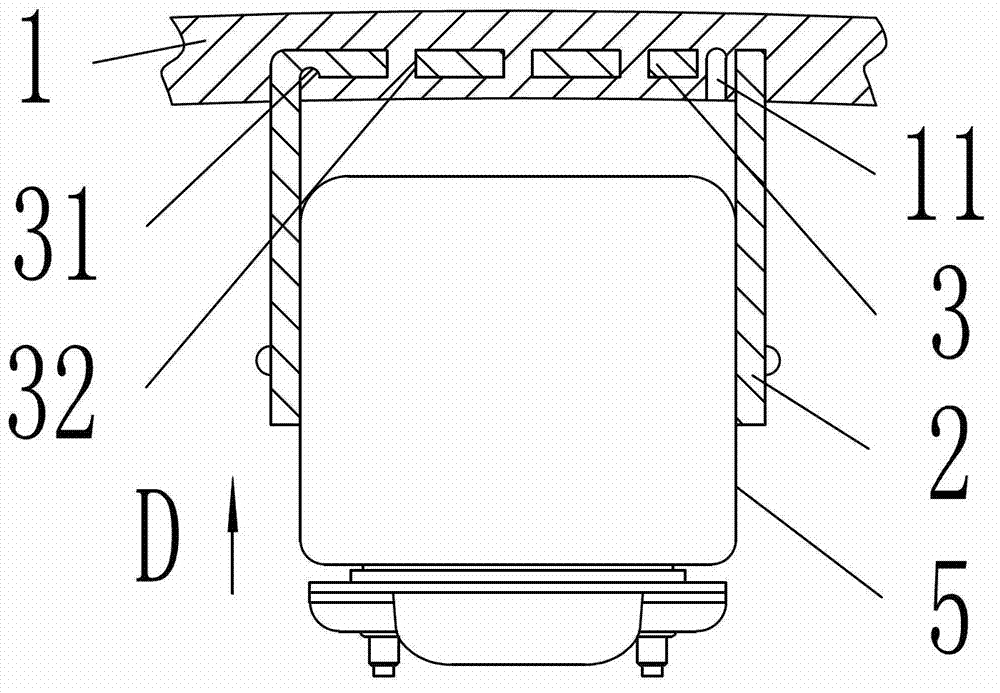 Connection structure for safe air bag frame